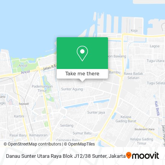 Danau Sunter Utara Raya Blok J12 / 38 Sunter map