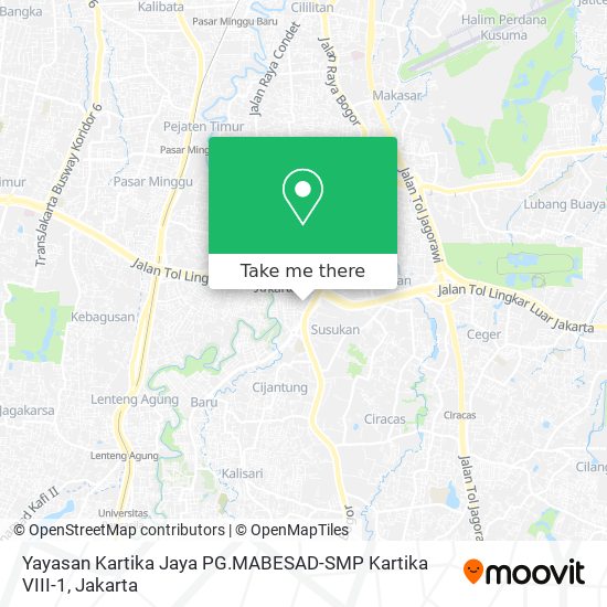 Yayasan Kartika Jaya PG.MABESAD-SMP Kartika VIII-1 map