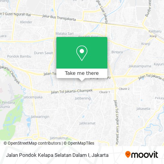 Jalan Pondok Kelapa Selatan Dalam I map