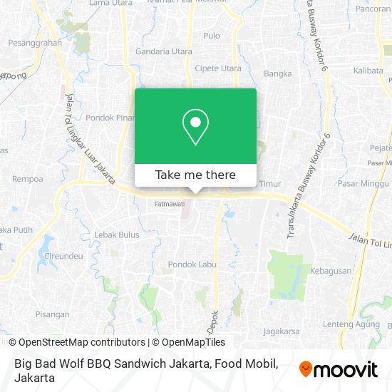 Big Bad Wolf BBQ Sandwich Jakarta, Food Mobil map