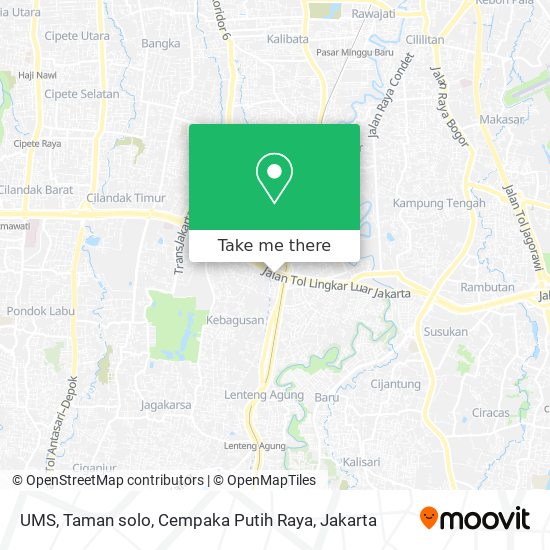 UMS, Taman solo, Cempaka Putih Raya map