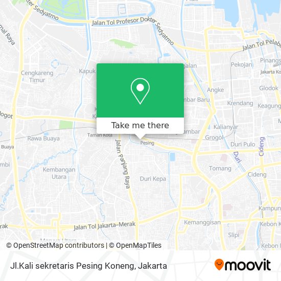 Jl.Kali sekretaris Pesing Koneng map