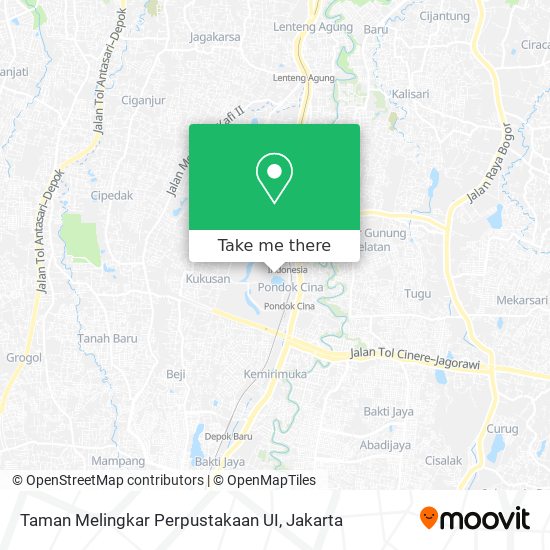 Taman Melingkar Perpustakaan UI map