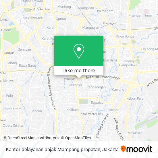 Kantor pelayanan pajak Mampang prapatan map