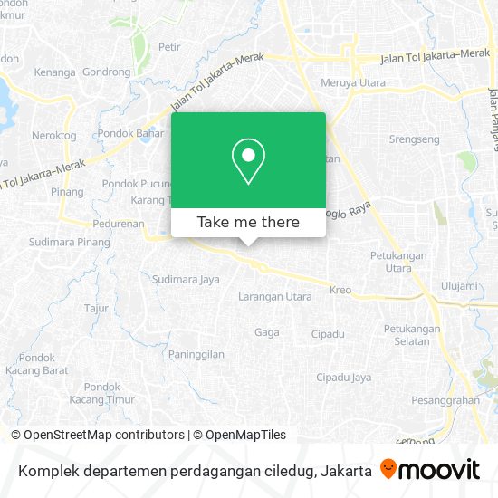 Komplek departemen perdagangan ciledug map