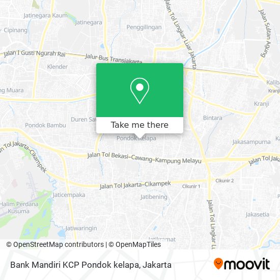 Bank Mandiri KCP Pondok kelapa map