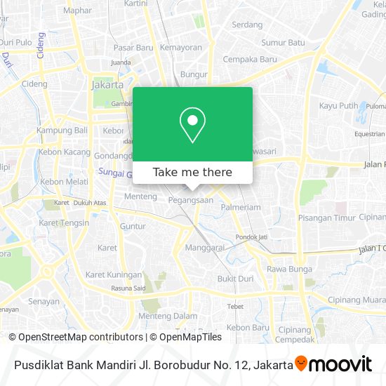 Pusdiklat Bank Mandiri Jl. Borobudur No. 12 map