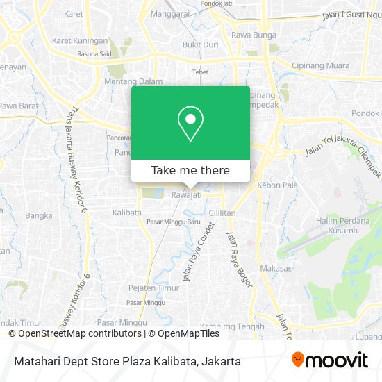 Matahari Dept Store Plaza Kalibata map