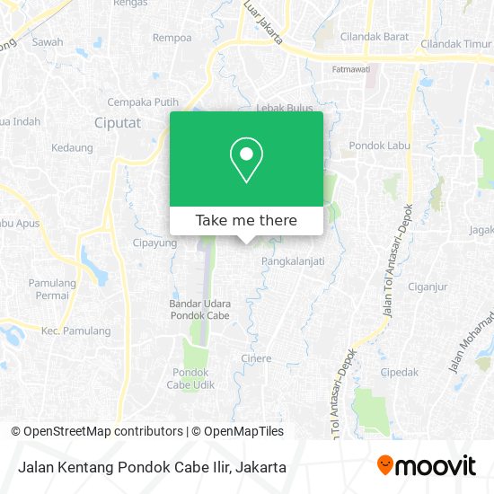 Jalan Kentang Pondok Cabe Ilir map