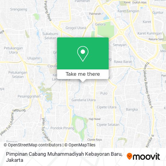 Pimpinan Cabang Muhammadiyah Kebayoran Baru map