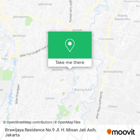 Brawijaya Residence No.9 Jl. H. Misan Jati Asih map
