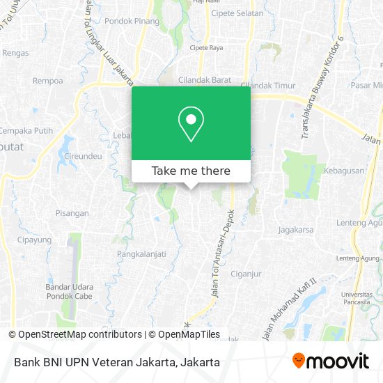 Bank BNI UPN Veteran Jakarta map