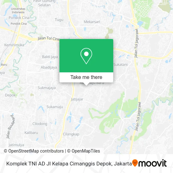 Komplek TNI AD Jl Kelapa Cimanggis Depok map