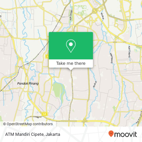 ATM Mandiri Cipete map