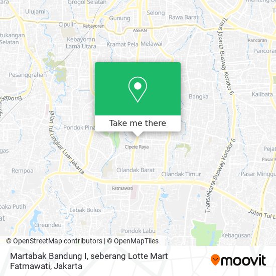 Martabak Bandung I, seberang Lotte Mart Fatmawati map