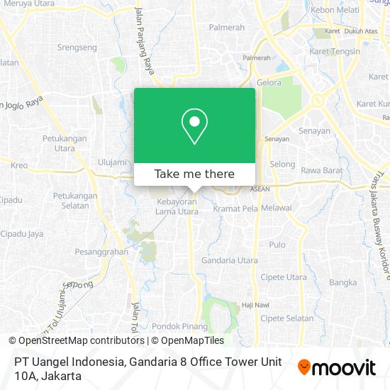 PT Uangel Indonesia, Gandaria 8 Office Tower Unit 10A map