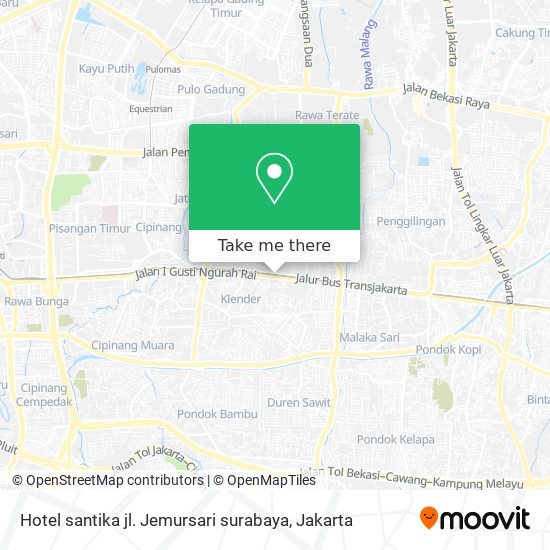 Hotel santika jl. Jemursari surabaya map