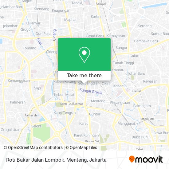 Roti Bakar Jalan Lombok, Menteng map