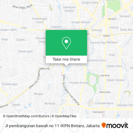 Jl pembangunan bawah no 11 IKPN Bintaro map