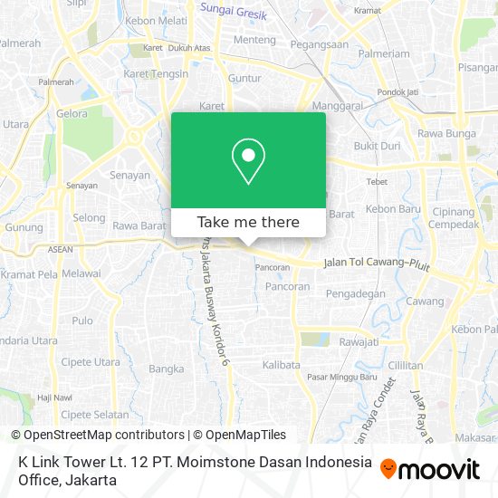 K Link Tower Lt. 12 PT. Moimstone Dasan Indonesia Office map