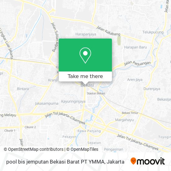 pool bis jemputan Bekasi Barat PT YMMA map