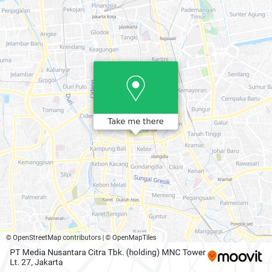 PT Media Nusantara Citra Tbk. (holding) MNC Tower Lt. 27 map