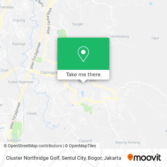 Cluster Northridge Golf, Sentul City, Bogor map