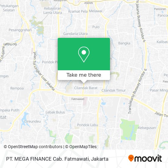 PT. MEGA FINANCE Cab. Fatmawati map