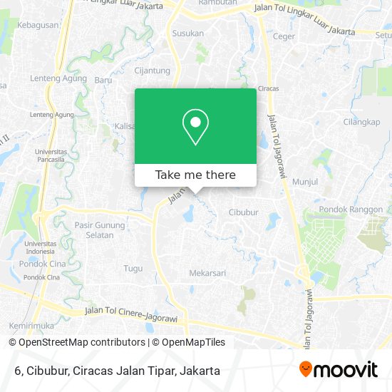 6, Cibubur, Ciracas Jalan Tipar map