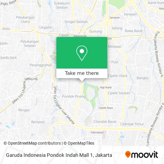 Garuda Indonesia Pondok Indah Mall 1 map