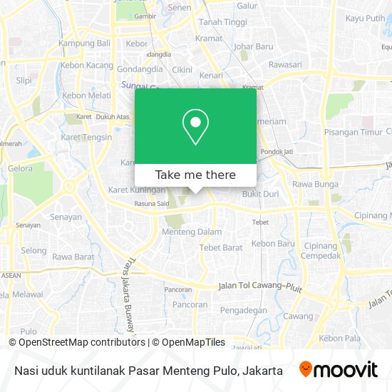 Nasi uduk kuntilanak Pasar Menteng Pulo map