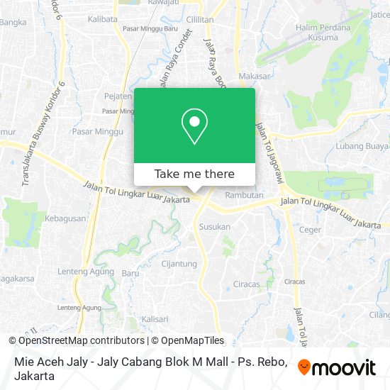 Mie Aceh Jaly - Jaly Cabang Blok M Mall - Ps. Rebo map