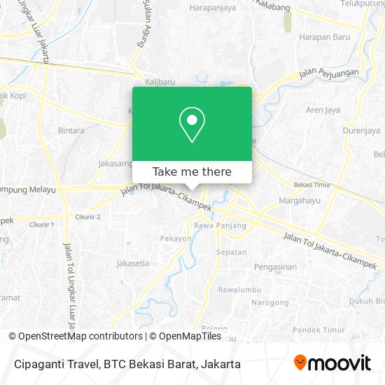 Cipaganti Travel, BTC Bekasi Barat map