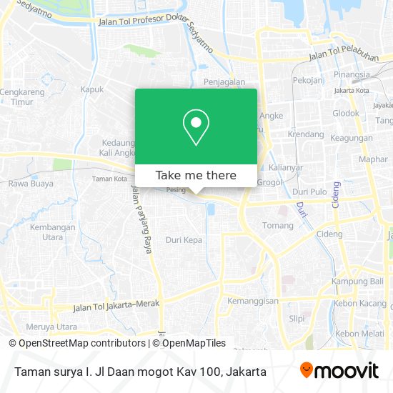 Taman surya I. Jl Daan mogot Kav 100 map