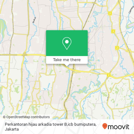 Perkantoran hijau arkadia tower B,icb bumiputera map