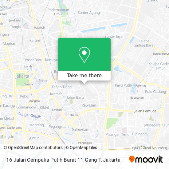 16 Jalan Cempaka Putih Barat 11 Gang T map