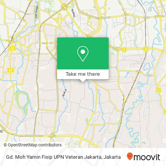 Gd. Moh Yamin Fisip UPN Veteran Jakarta map