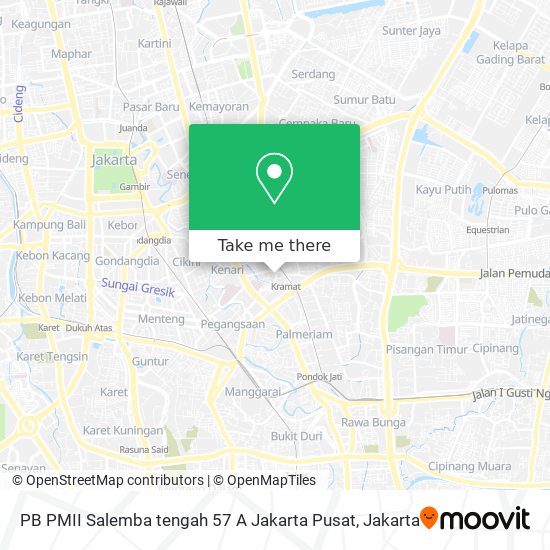 PB PMII Salemba tengah 57 A Jakarta Pusat map