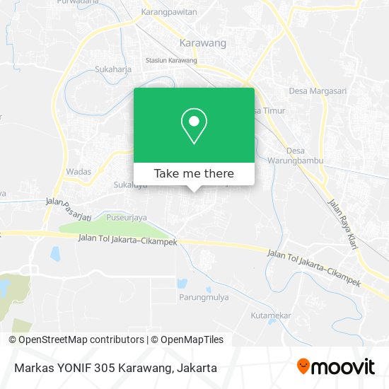 Markas YONIF 305 Karawang map