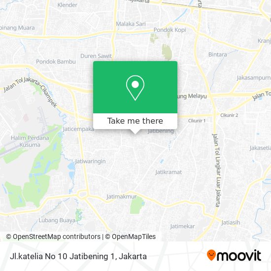 Jl.katelia No 10 Jatibening 1 map