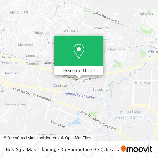 Bus Agra Mas Cikarang - Kp Rambutan - BSD map