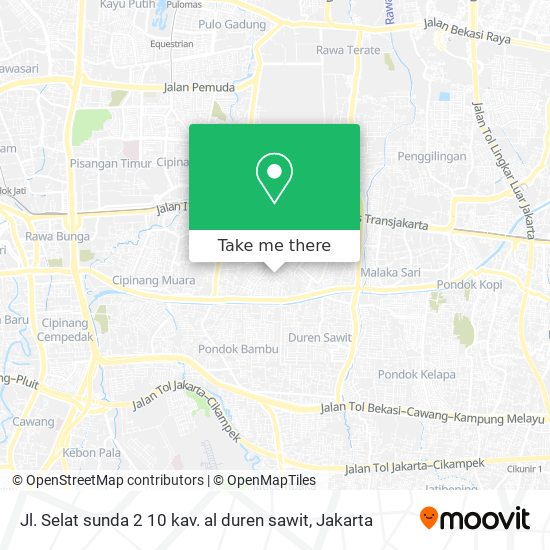 Jl. Selat sunda 2 10 kav. al duren sawit map