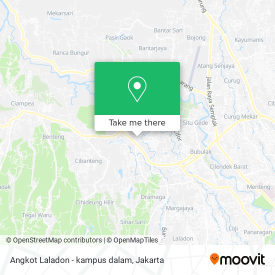 Angkot Laladon - kampus dalam map