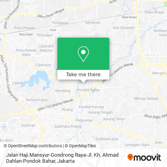 Jalan Haji Mansyur-Gondrong Raya-Jl. Kh. Ahmad Dahlan-Pondok Bahar map