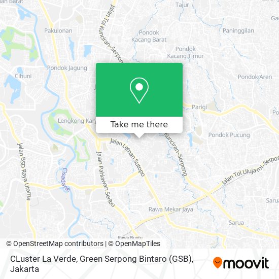 CLuster La Verde, Green Serpong Bintaro (GSB) map