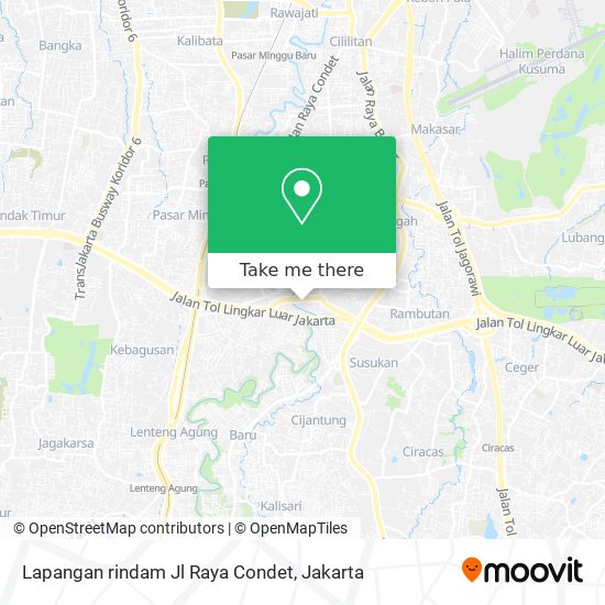 Lapangan rindam Jl Raya Condet map