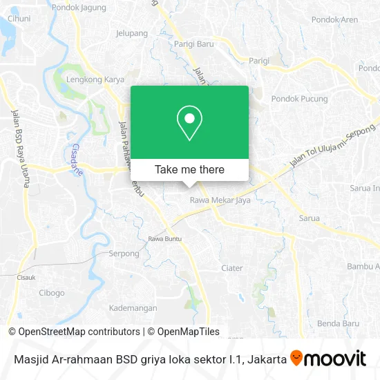Masjid Ar-rahmaan BSD griya loka sektor I.1 map