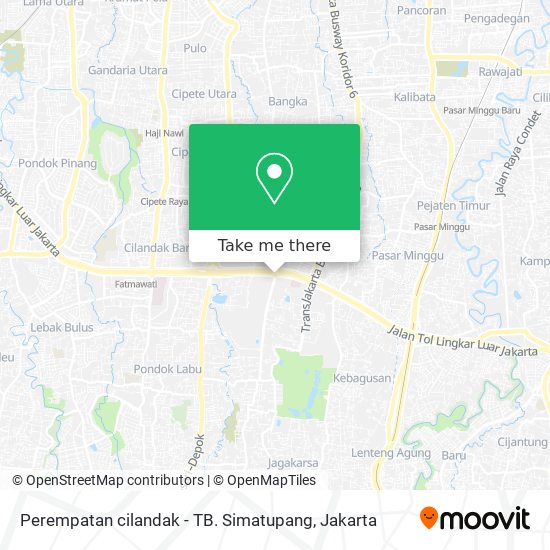 Perempatan cilandak - TB. Simatupang map