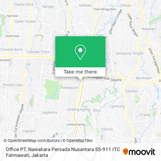 Office PT. Nawakara Persada Nusantara SS-911 ITC Fatmawati map