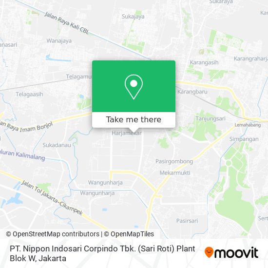 PT. Nippon Indosari Corpindo Tbk. (Sari Roti) Plant Blok W map